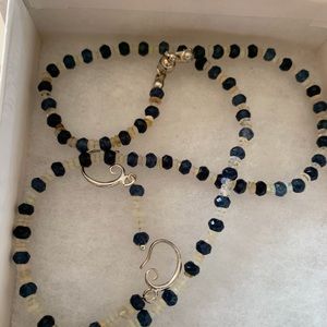 Kyanite And Fire Opals Necklace & earrings